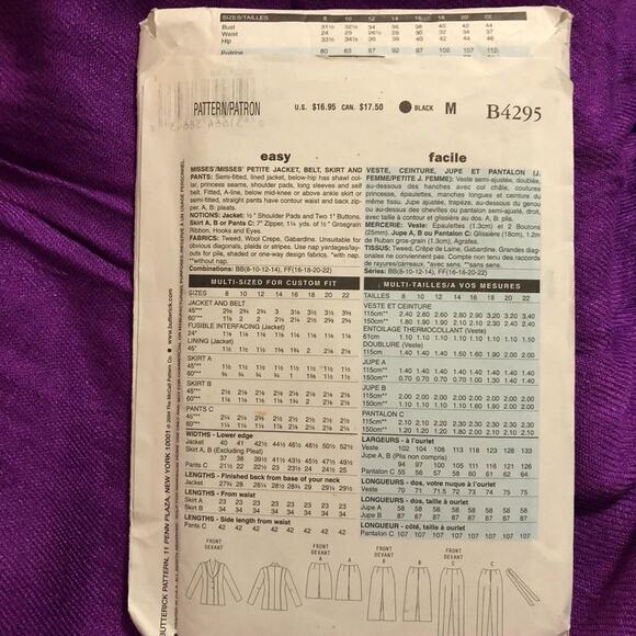 Butterick 4295 pattern womens workwear separates sz 8 10 12 - Picture 3 of 8
